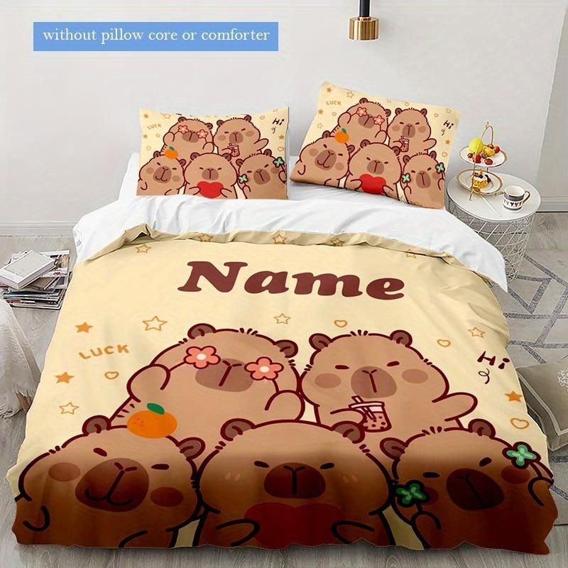 

Comforter Christmascustomization Capybara Bedding Universal Cute Printed Cartoon Comforter Sets Home Comforter (quilt)-EU Single(135*200cm)3pcs