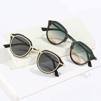New Fashion Classic Round Women Sunglasses Personalized Metal Leg Design Retro Men's Outdoor Driving Glasses Hombre
