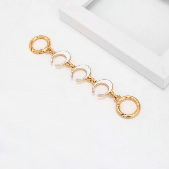Extension Chain DIY Shoulder Bag Strap Replacement Extended Shape Chain Hollow Moon Purse Polished Lightweight Wallet Strap