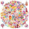 100 Colorful Candy Cartoon Graffiti Stickers Lollipop Ice Cream Diy Decorative Handbook Girl Heart Sticker