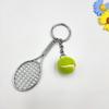 Cute Tennis Racket Keychain 6 Color Mini Pendant Durable Sports Design for Car Keyring Backpack Student Gift Idea