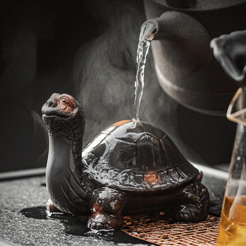 Purple Pottery Turtle Decoration Tea Pet Tea Filter Tea Ceremony Accessories