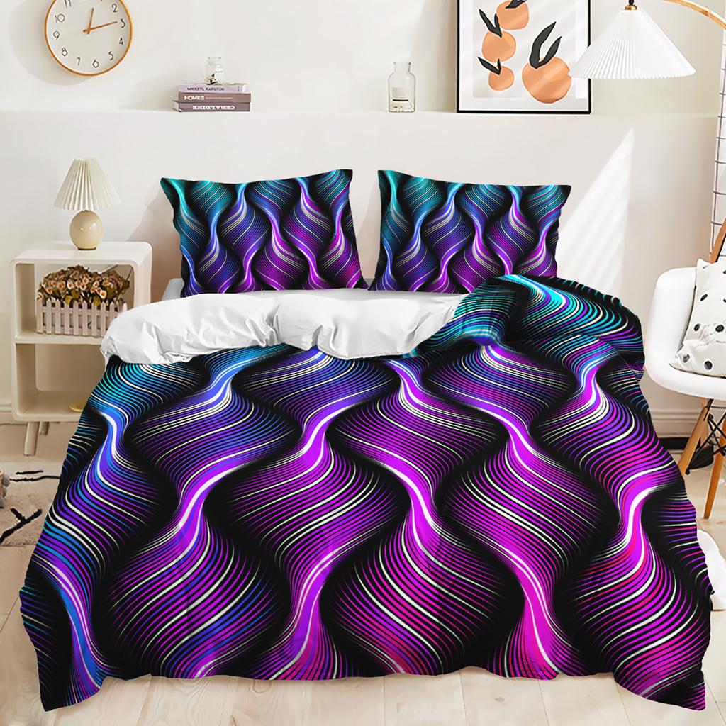 Heimtextilien 3D Digitaldruckmuster Verschiedene Größen Bettbezug Kissenbezug Schlafzimmer (3-teiliges Set) Bettwäsche-Set