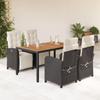 Vidaxl 5-Cz. Garden Furniture Set With Cushions, Black, Poly Rattan
