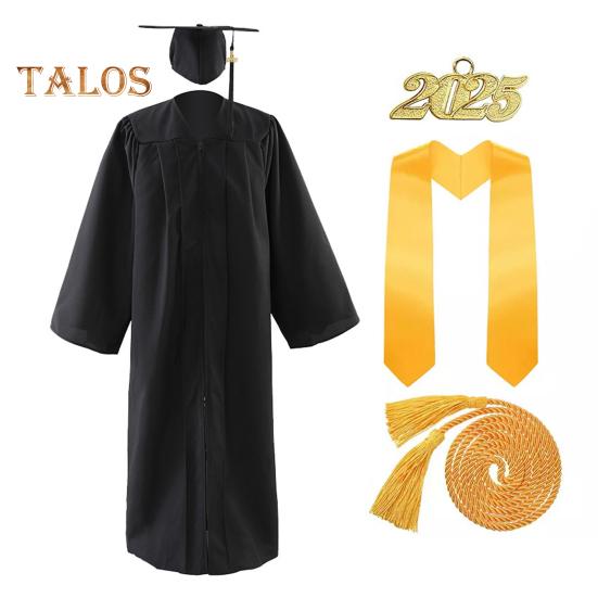 

1 комплект академической униформы включает в себя шапку, шаль, почетный канат, мантию с V-образным вырезом и рукавами «летучая мышь», комплект из выпускной шапочки и мантии 2025 года для памятных выпускных мероприятий 2XL чёрный