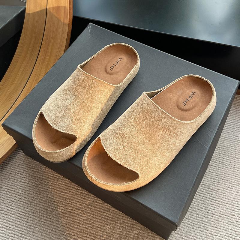 Retro One-word Belt Boken Shoes Women's 2025 Spring and Summer New Soft-soled Casual Versatile Casual Slippers Boken Slippers Women
