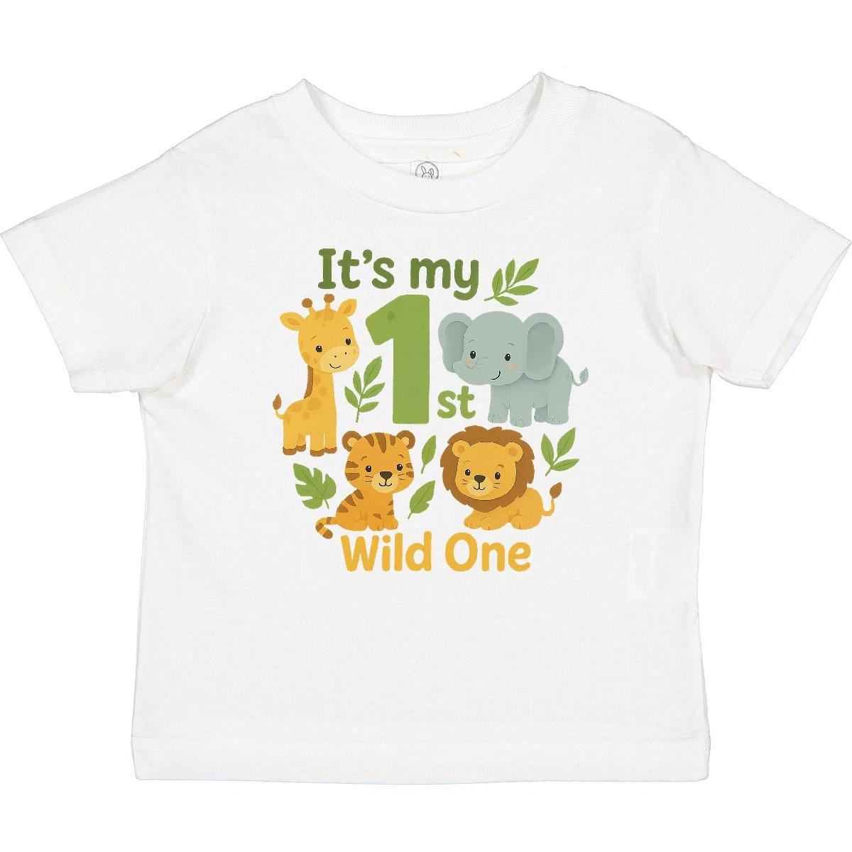 Inktastic First Birthday Safari Jungle Animals Baby T-Shirt Theme One Shirt Tees 160