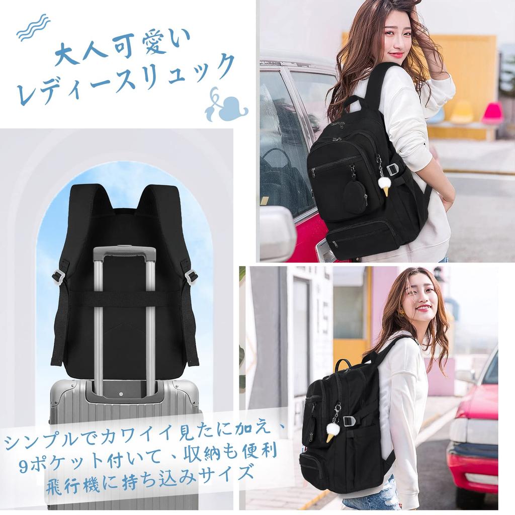 RAINSMORE Women's Backpack, Large Capacity, Popular School Backpack for High School Girls, Perfect for School, Work, Travel, Water-Repellent,