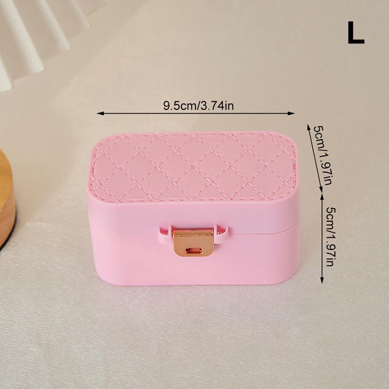 Mini Jewelry Storage Box Portable Home Travel Earrings Necklace Storage Case For Women Ring Organizer With Mirror Display Case