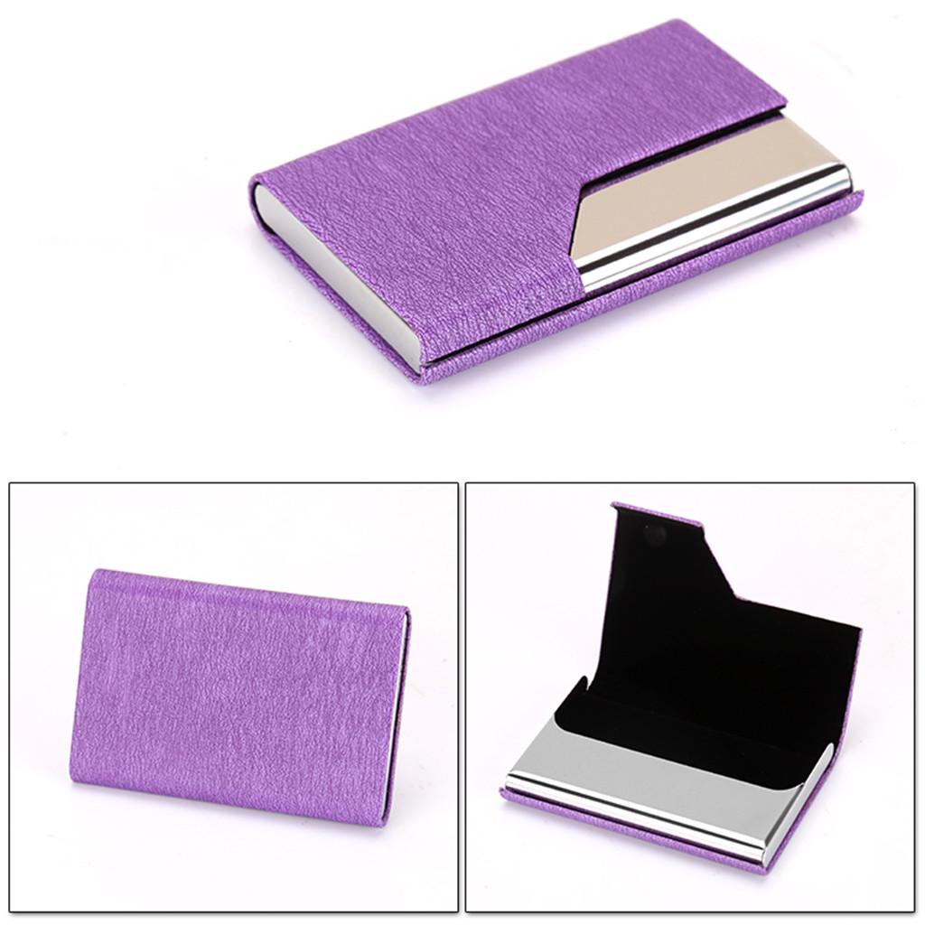 Creative Holder Metal Leather Box Cover Credit Business Multi Card Case Wallet