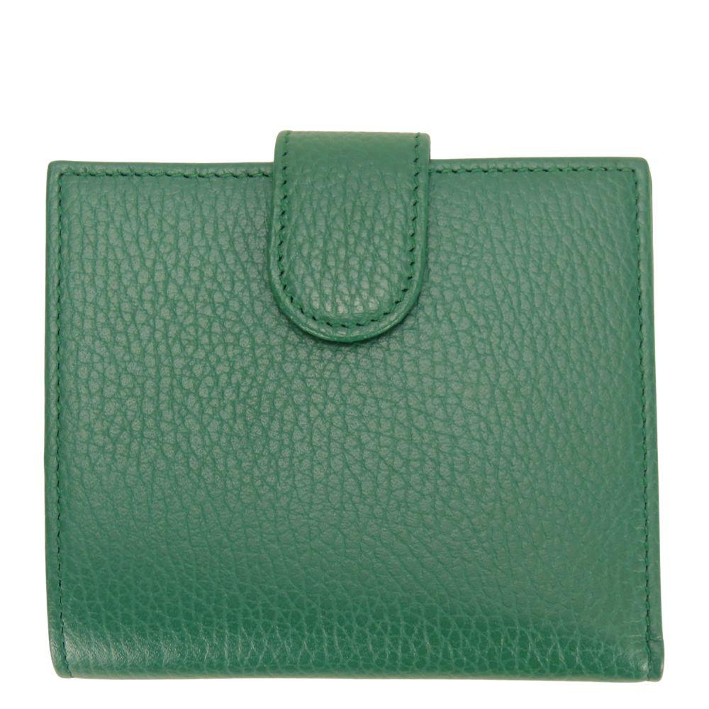 Used GUCCI Bifold Wallet Interlocking 615525 Leather Green Everyday Use