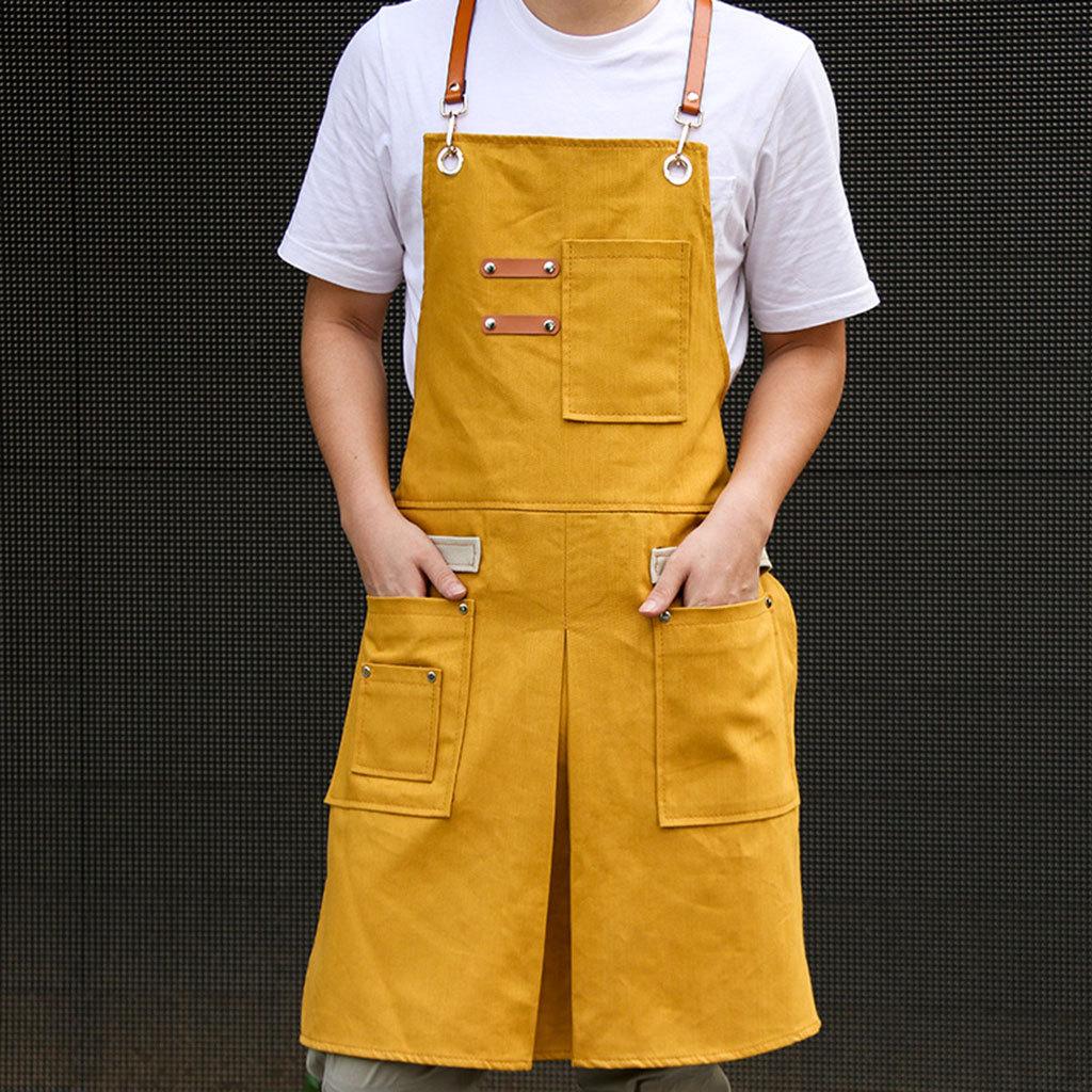 

Canvas Apron for Cafes BBQ Garage жовтий