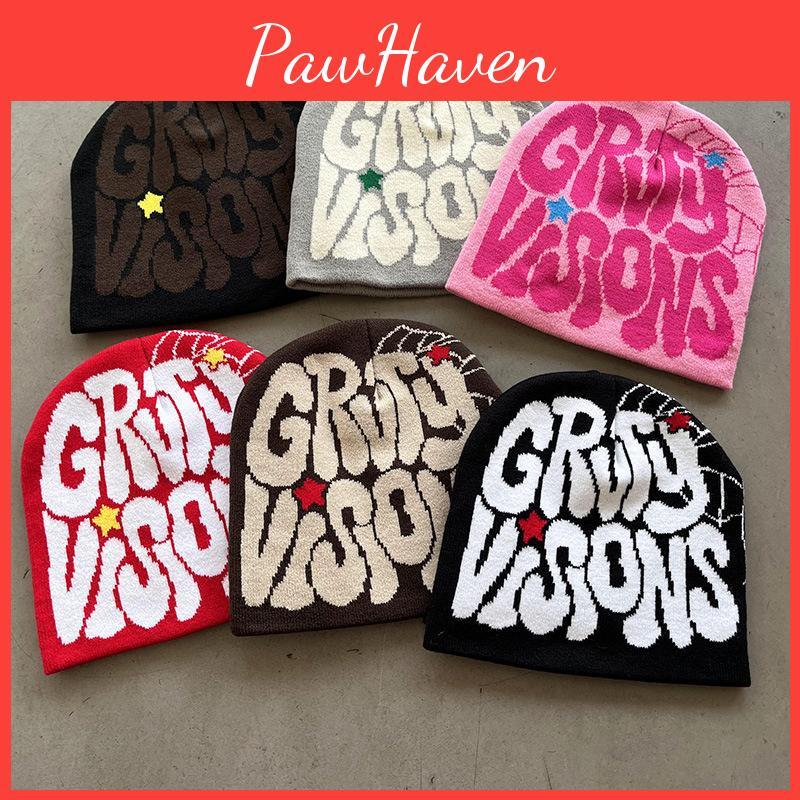 Knit Hat For Winter Men Women Warm Casual Streetwear With Letter Embroidery