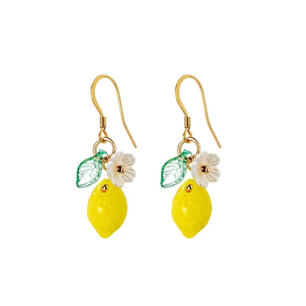 Lemon Earrings Light Weight Fruit Food Earrings Can Love Kawaii Earrings Pastoral Earrings for Women Her Birthday Present