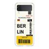 Phone Case For Samsung Galaxy Z Flip 3 4 5 Hard Folding PC World City Travel Ticket New York Label For Samsung Z Flip 6 Cover