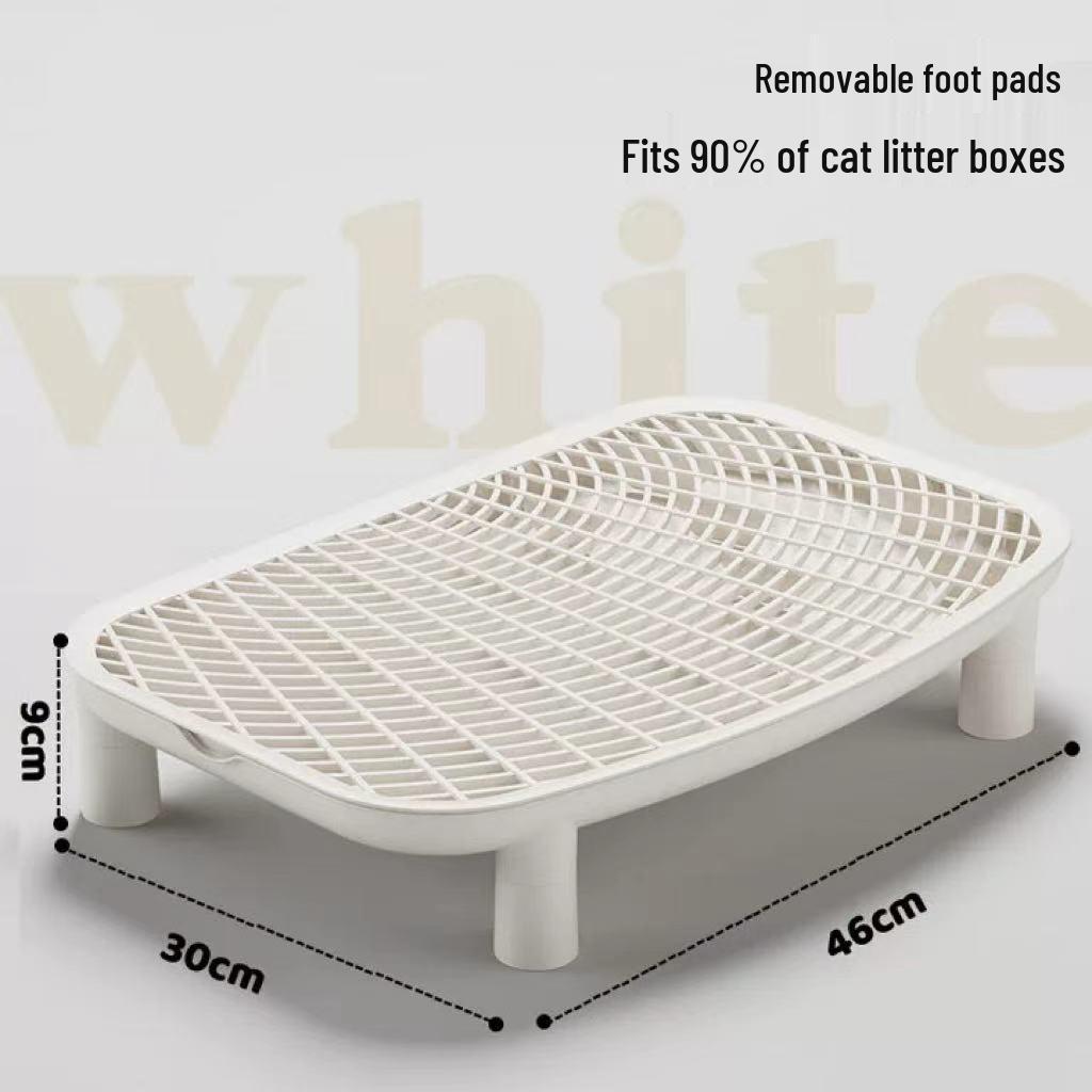 

Міжкордонний килимок для котячого туалету проти розсипання з покращеним двошаровим контролем піску білий