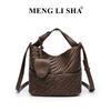 New niche high-end retro woven portable bucket bag women's commuter casual versatile shoulder messenger bag