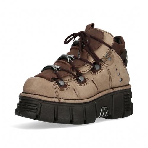 Punk Sneakers for Men Thick Sole Metal Decor Lace-Up Casual Shoes Women Gothic Punk Shoes Thick Sole Flat Trainer Unisex 44 45