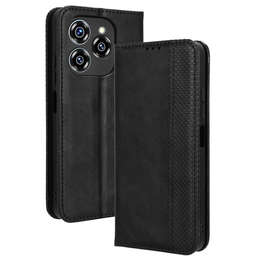

For Oukitel C50 Leather Case Wallet Stand Retro Texture Phone Cover D