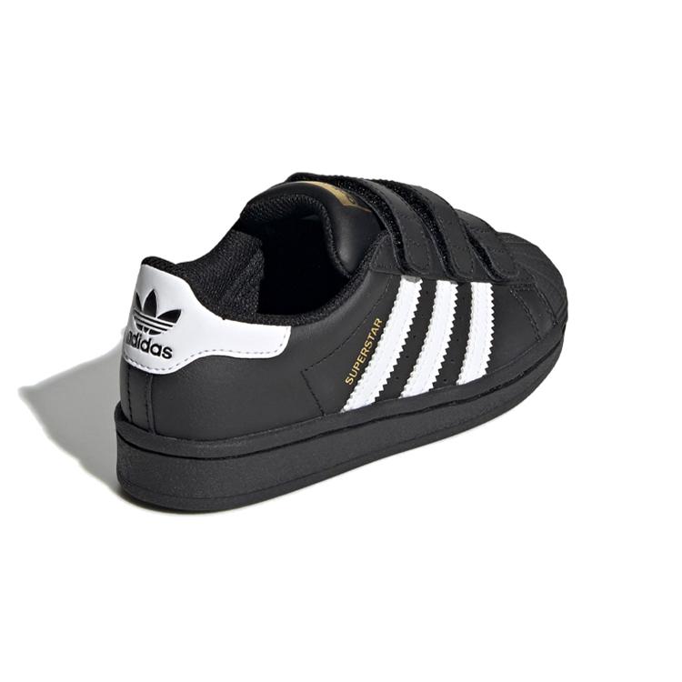 adidas Originals SUPERSTAR Fashion Anti Kick Low Top Skateboard Shoes Black White Children Aged 3 7 Years Old EF4840