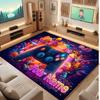Game Controller Theme Crystal Velvet Floor Rug Personalized Custom Name Text Warm Carpet Home Decoration