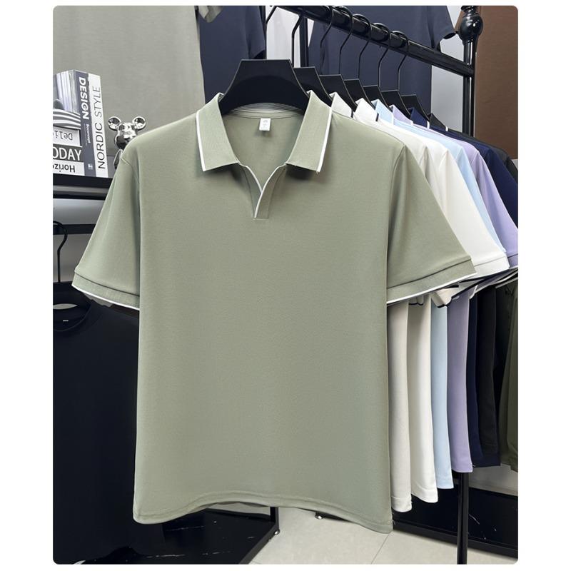 Nouveau polo d'été pour homme à manches courtes, couleur unie, respirant, T-shirt décontracté
