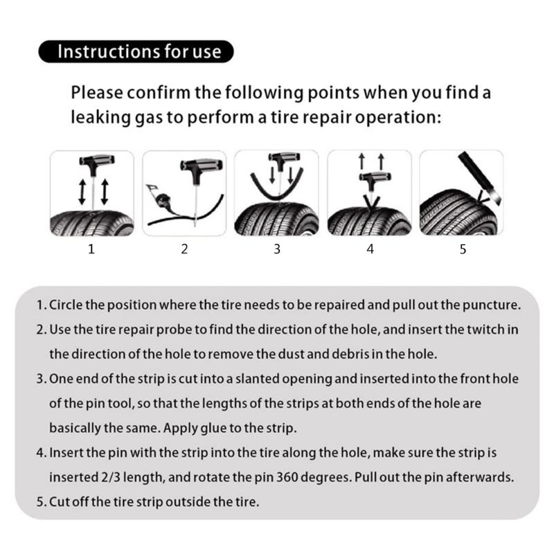 Verbessertes Reifenreparaturset für Auto 17-teiliges Reifenpannenreparaturset Notfall-Schlauchlos-Reifenreparaturset für Auto Motorräder