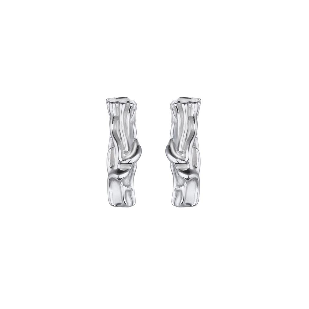 925 Sterling Silver Simple Branch Stud Earrings High-End Wood Grain Earrings Niche Exquisite Temperament Ins Small Earrings