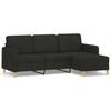 Vidaxl 3-Seater Sofa With Footstool, Black, 180 Cm, Fabric
