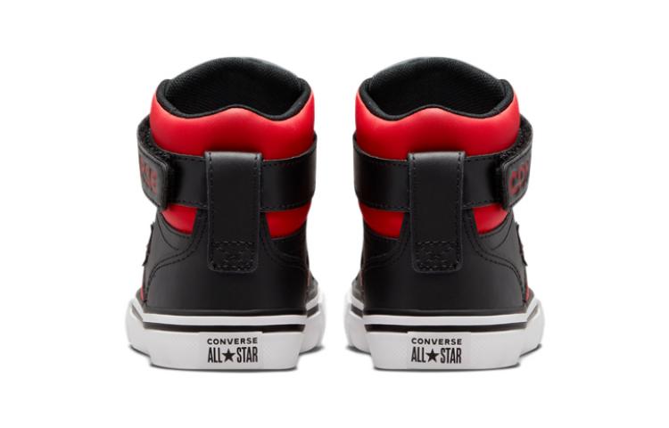Converse Pro Blaze Starp Hook and loop High top Skateboard Shoes Black Red Children Aged 3 7 Years Old A01560C