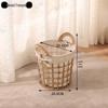 Large Capacity Woven Rattan Laundry Basket & Toy Organizer for Home, Bathroom, & Clothes Storage