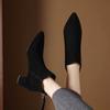 Krazing Pot Cow Suede Nubuck Pointed Toe Thick Heels Chelsea Boots Size 43 Zip Basic Clothing Women Ankle Boots