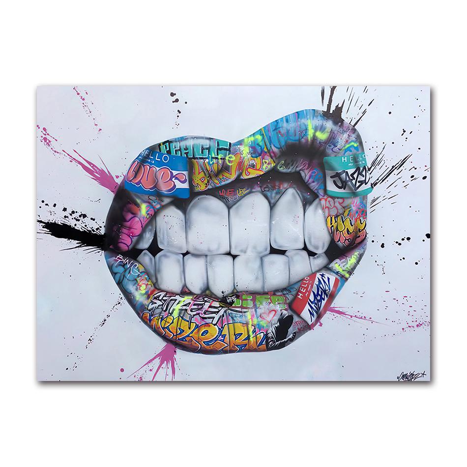Posters and Prints Graffiti Art Paintings on the Wall Art Canvas Pictures Home Wall character DecorationGesture Street Art