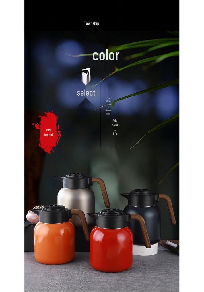 316 Stainless Steel Portable Insulated Teapot with Titanium Plating and Tea-Water Separation, Large Capacity for Stewing