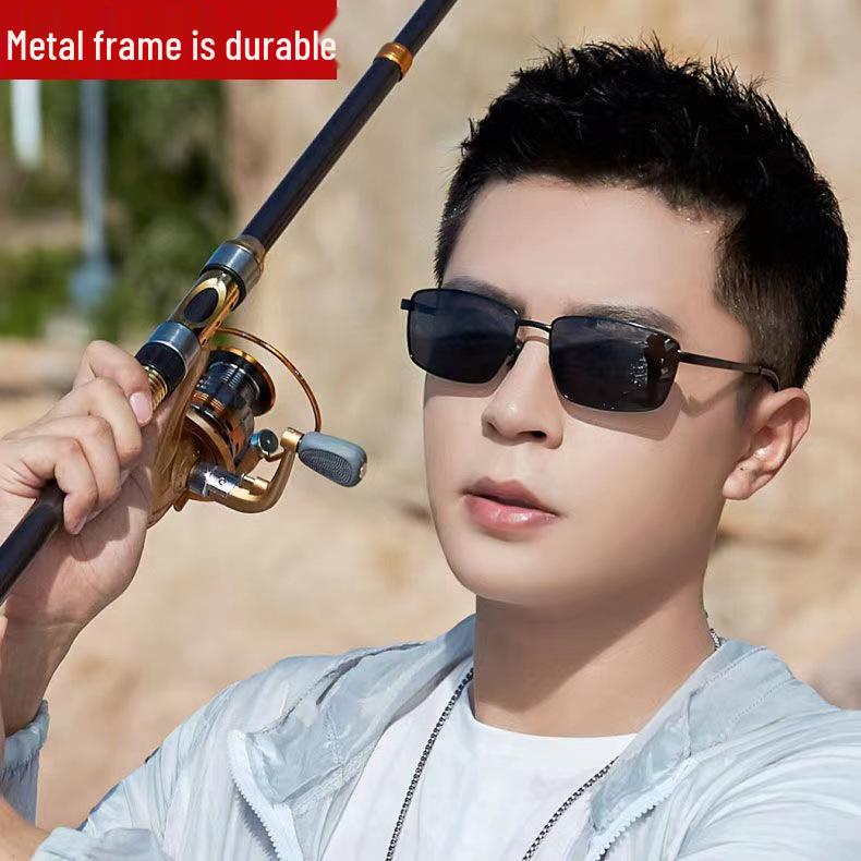 Men's Trendy Photochromic Polarized Sunglasses with UV Protection for Driving & Fishing