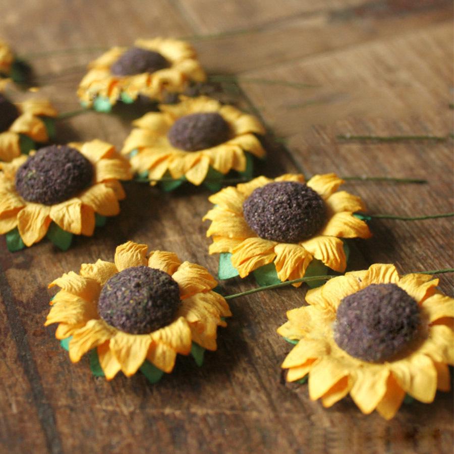 Sunflower Simulation Paper Gift Box Accessories - DIY Handmade Mini Bouquet