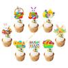 Colorful Bunnies Eggs Cake Picks for Wedding and Birthday Spring Holiday Parties 55KF