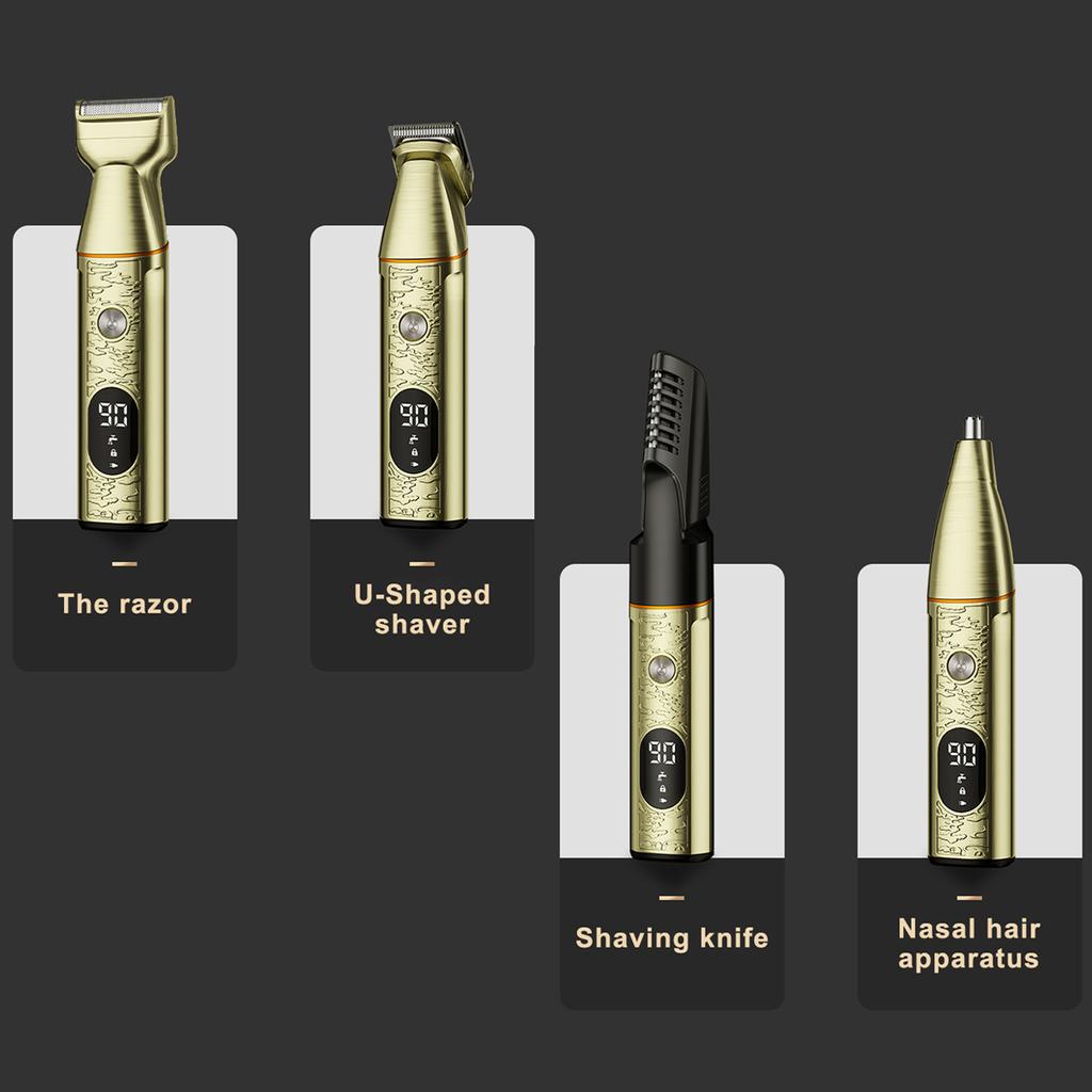Hair Clipper Beard Trimmer Kit for Men 5 In 1 Beard Nose Trimmer Grooming Kit Nose Trimmer USB