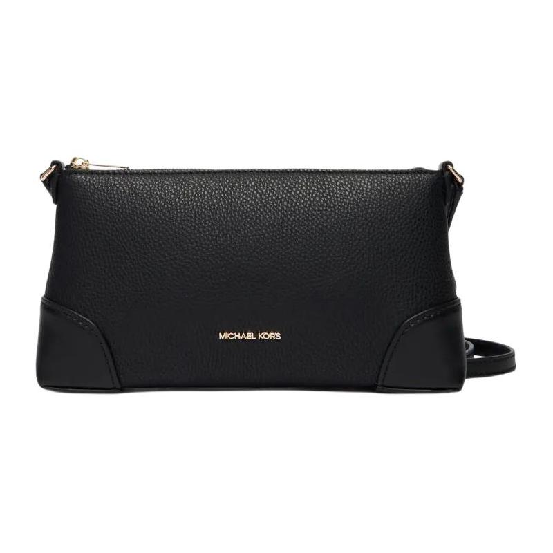 MICHAEL KORS Adjustable shoulder strap brand logo zipper PU crossbody bag unisex couple style black чёрный
