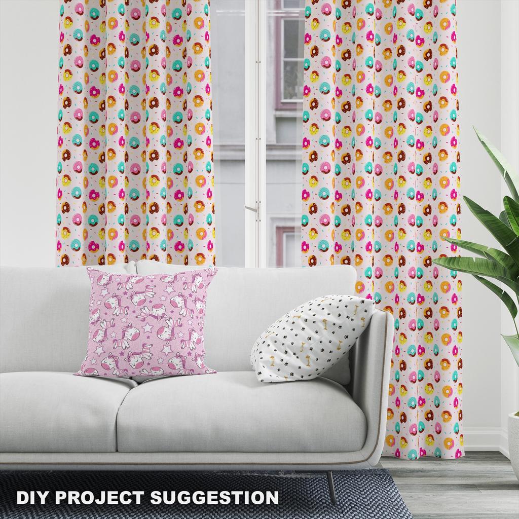 Royal Samt Stoff Polyester Zum Nähen - Motiv Donut Mit Zuckerguss