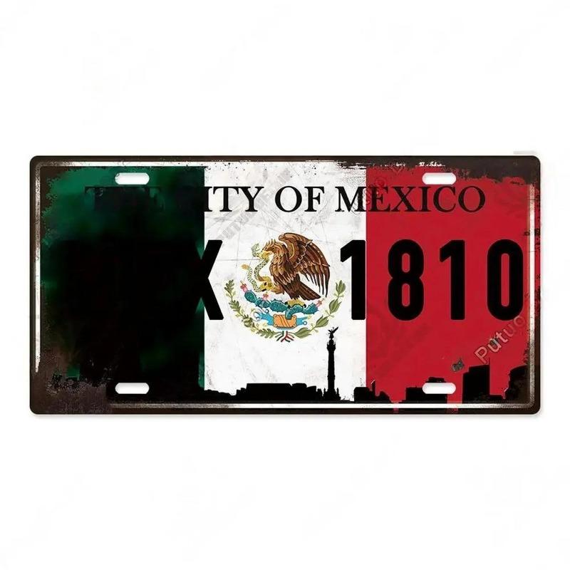 Retro Car 2D Metal Sign, Aluminum Wall Decor 15x30cm