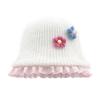 Sweet flower plush bucket hat women's autumn and winter warm versatile knitted hat showing face small wool hat tide