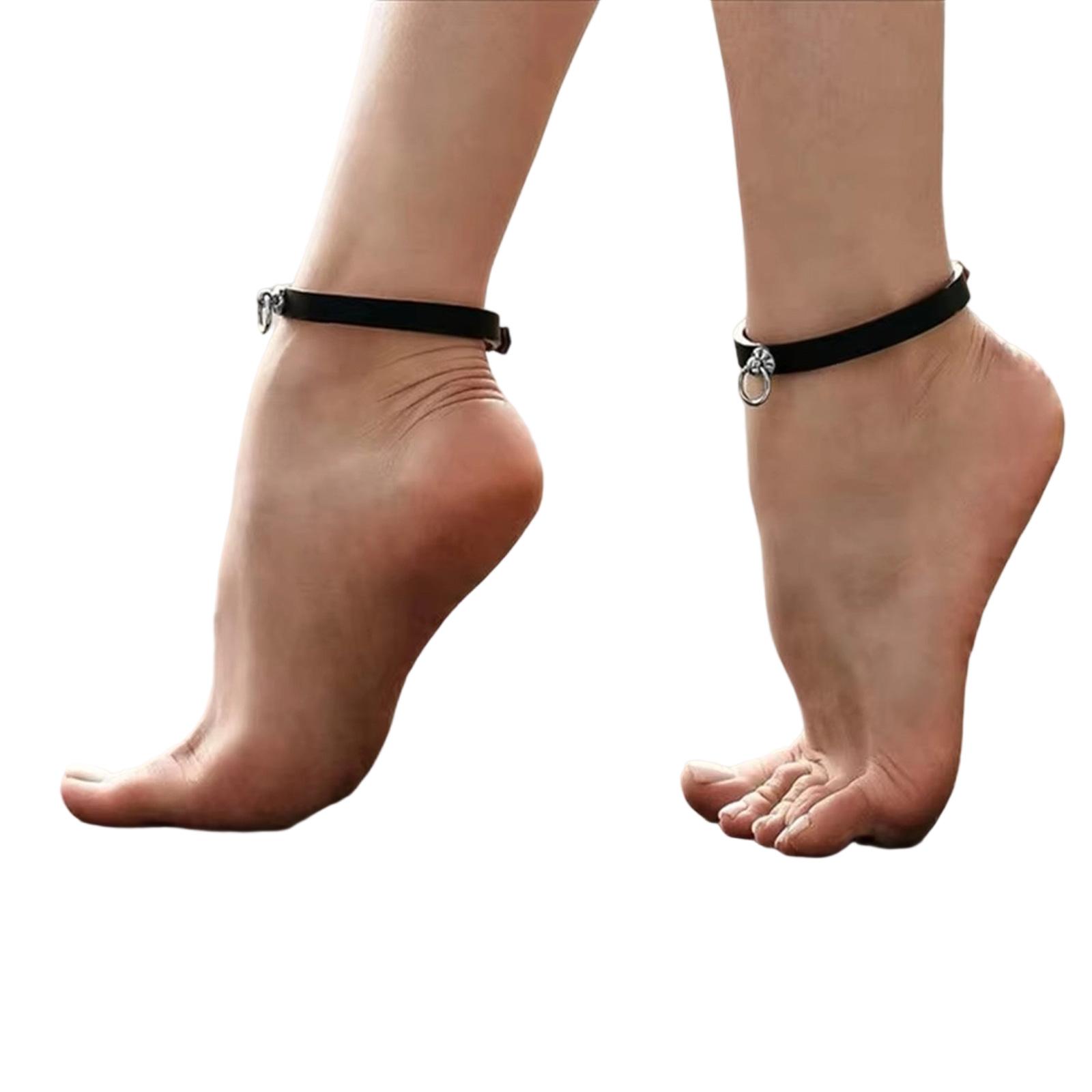 

Регулируемый кожаный ремешок на щиколотку с мягкой внутренней подкладкой, цепочка-шарм для лодыжки, подходит для комфорта и ретро-современного стиля