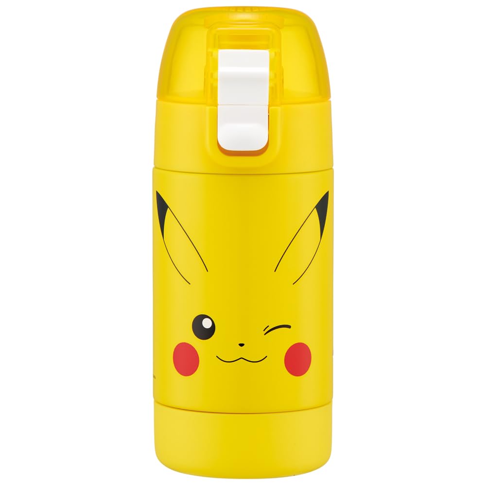 

Skater Lightweight Stainless Steel Water Room Direct Pikachu Face Kid-Friendly Bottle, Single-Layer, Temperature, 350ml, One-Push Drinking, Pokémon