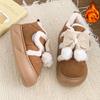 Fashion Cute Fluffy Winter Boots for Women 2025 Faux Fur Bowtie Pink Snow Boots Woman Warm Plush Kawaii Ball Ankle Boots Shoes Woman