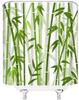 Bamboo Shower Curtain Green Bamboo Forest Tree Japanese Asain Art Rustic Wild Nature Plant Scenic Watercolor Fresh Spa