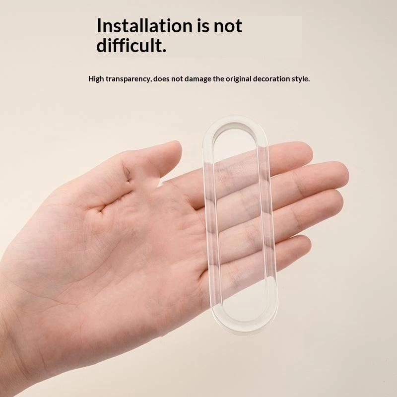 4Pcs Transparent Soft Pu Door Handle Kitchen Cabinet Glass Sliding Door Drawer Handle Self-Adhesive Sliding Door Handle