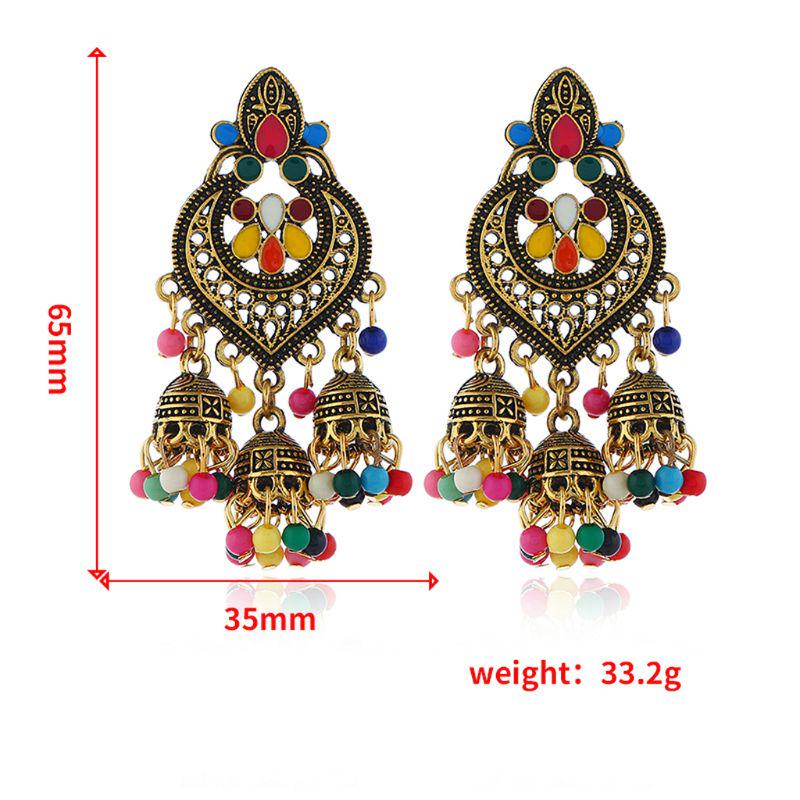 Retro Indian Bollywood Kundan Jhumka Jhumki Drop Earrings Gypsy Fashion Jewelry