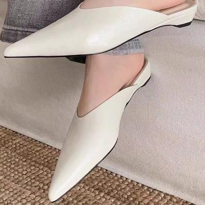 Fashion Women High Heels Slippers Baotou Women Shoes Sexy Pointed Toe Chunky Heels Mules Outdoor Walking Slides Chaussure Femme 2025