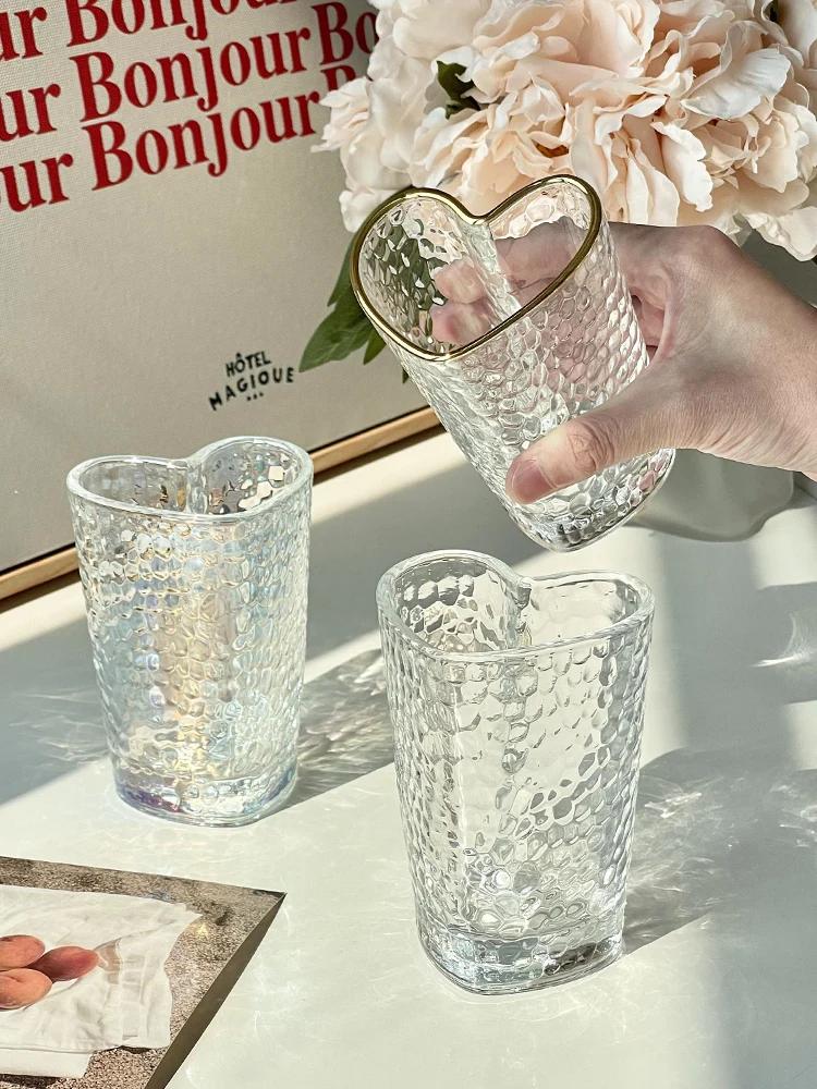 Kreatives herzförmiges Kaltgetränkeglas Phnom Penh Liebesstimmung Paarbecher Zuhause Trinkwasser Frühstück Milchbecher Kaffeetasse